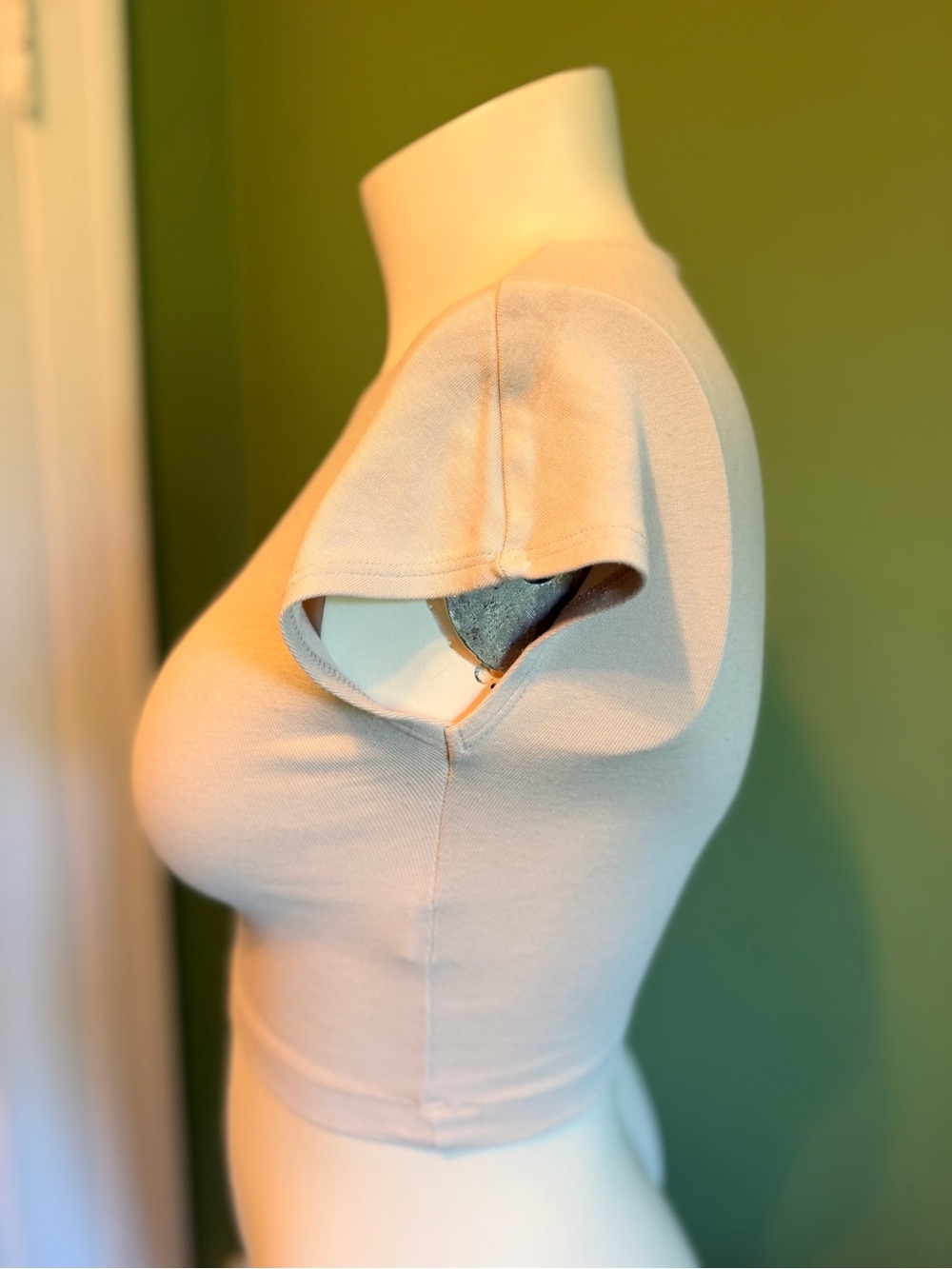 Zara Cream Ribbed Crop Top - Picture 3 of 6